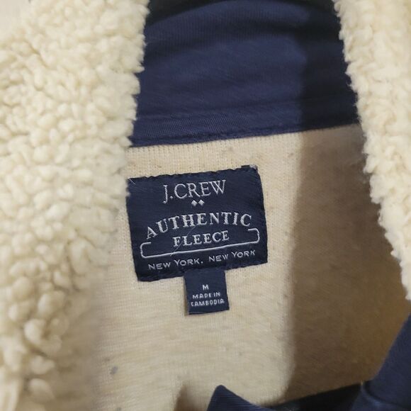 J.crew Factory Sherpa Authentic Fleece Mockneck Pullover Sweater - Picture 3 of 6